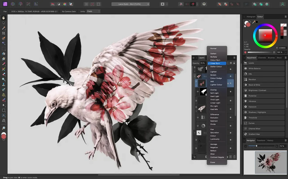 Affinity Photo 2.6.5 — view 2 Affinity Photo interface, view 2