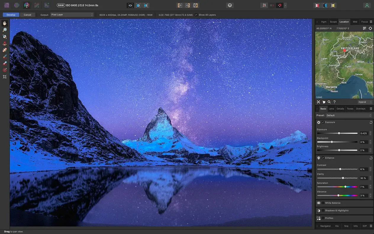 Affinity Photo 2.6.5 — view 3 Affinity Photo interface, view 3