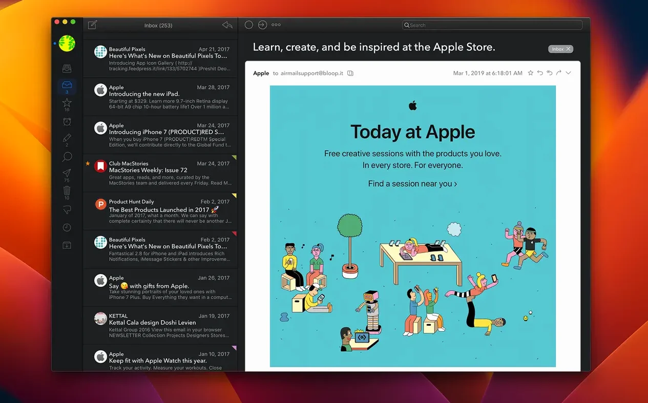 Airmail 5 26.0.37 — view 4 Airmail 5 interface, view 4