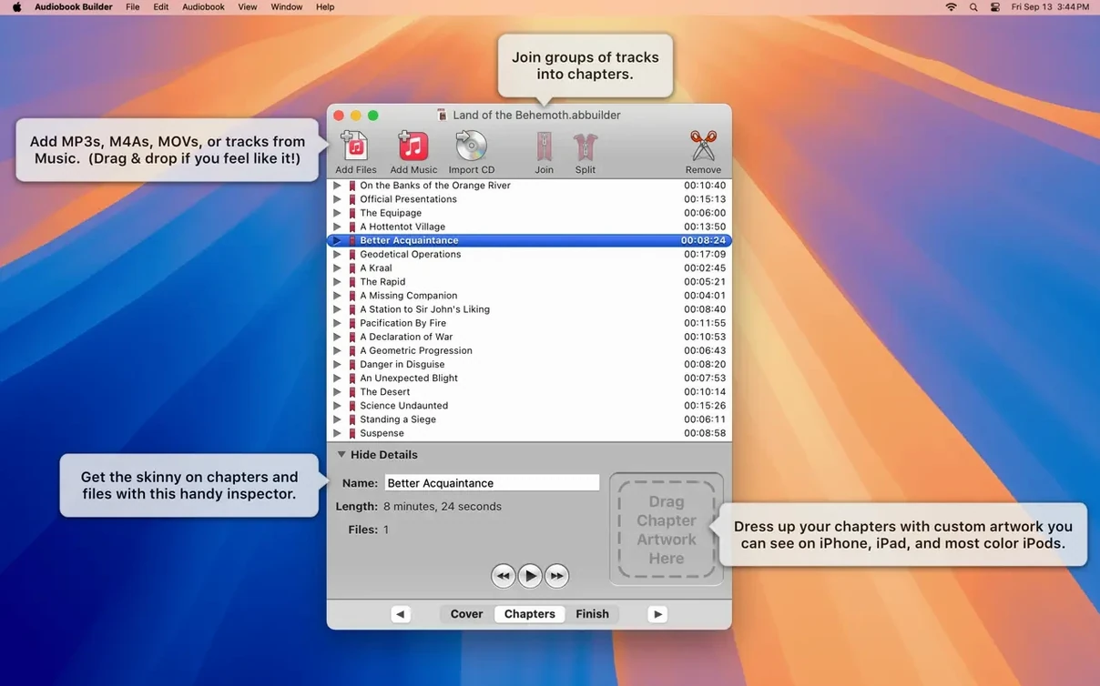 Audiobook Builder 2.2.9 — view 1 audiobook builder mac free in macOS