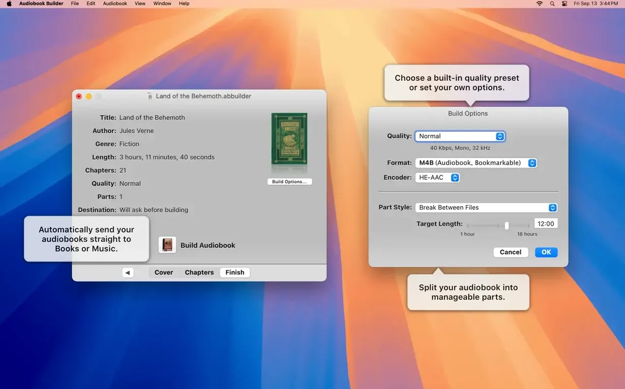 Audiobook Builder 2.2.9 — view 2 Audiobook Builder interface, view 2