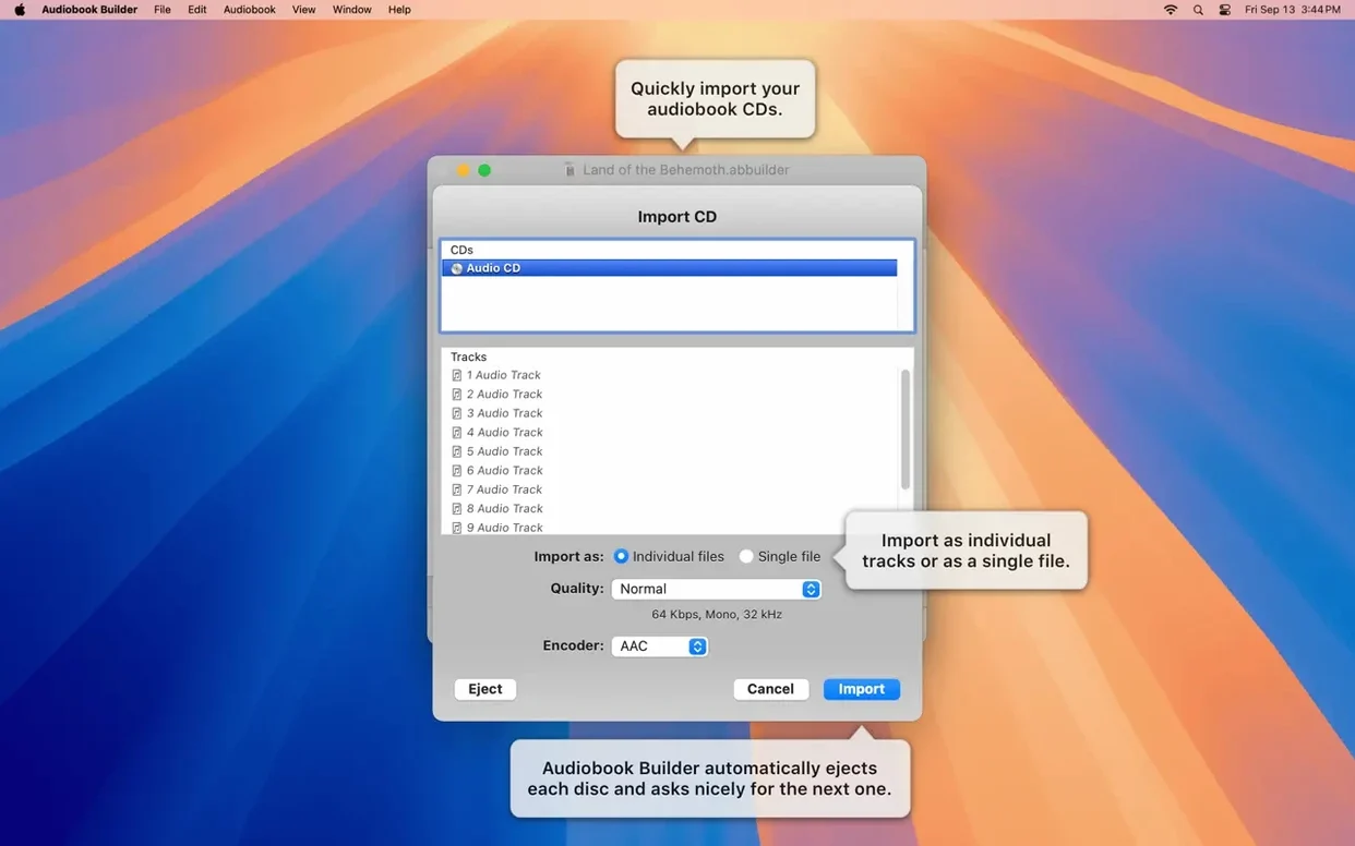Audiobook Builder 2.2.9 — view 3 Audiobook Builder interface, view 3
