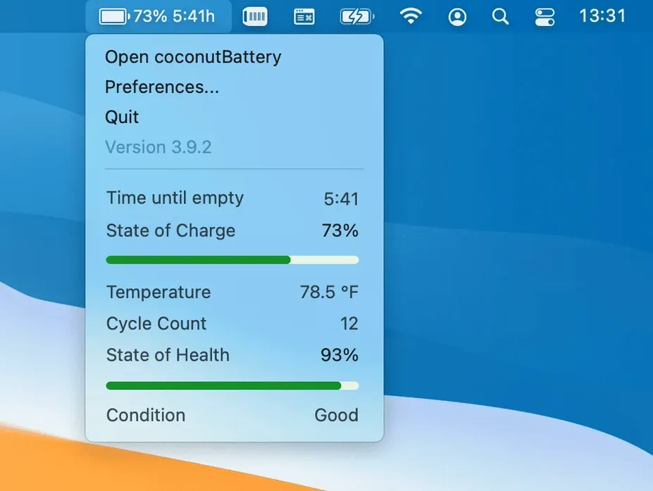 coconutBattery Plus 4.4.0 — view 1 coconutbattery plus mac torrent: main window