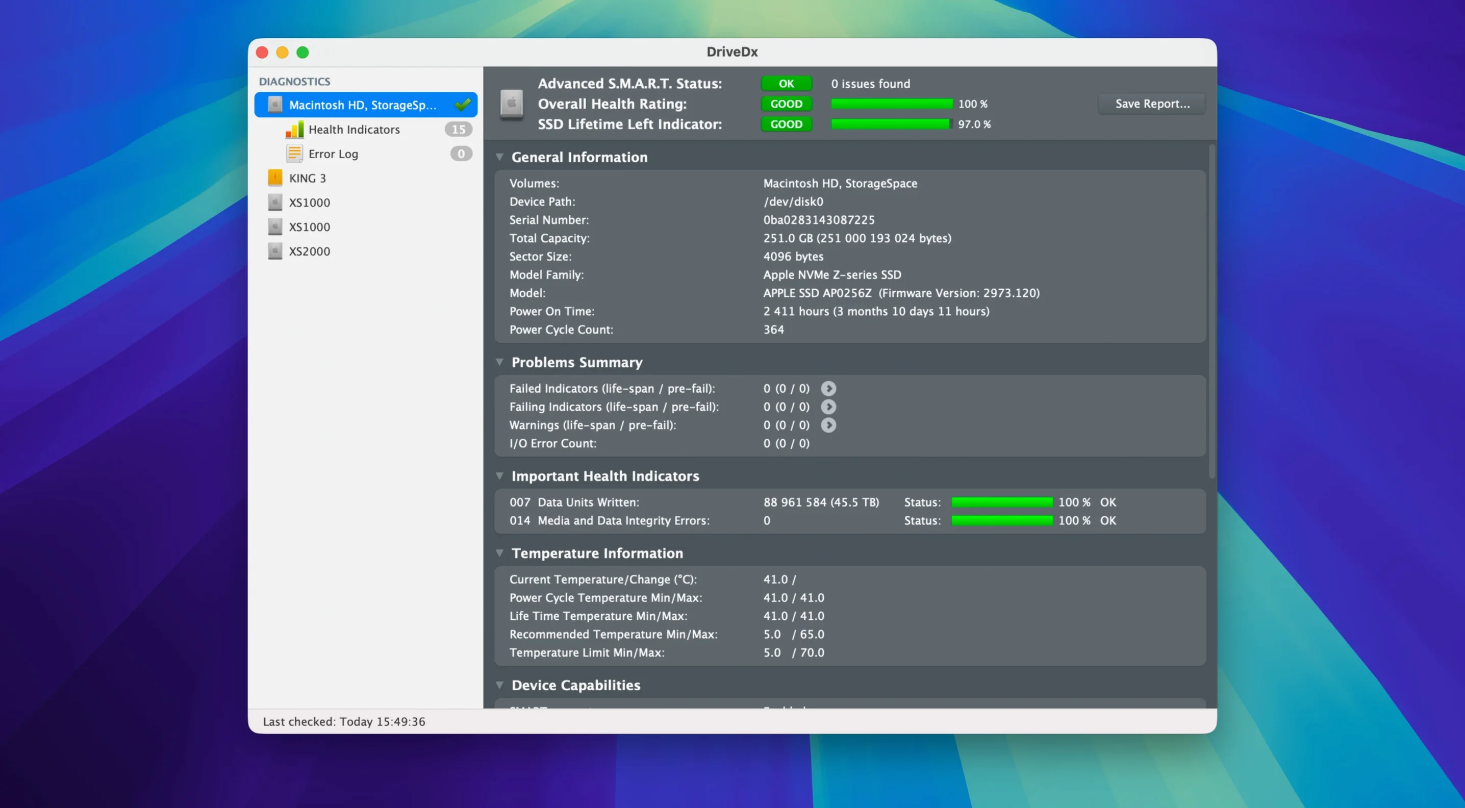 DriveDx 1.12.1 — view 1 drivedx torrent: main window