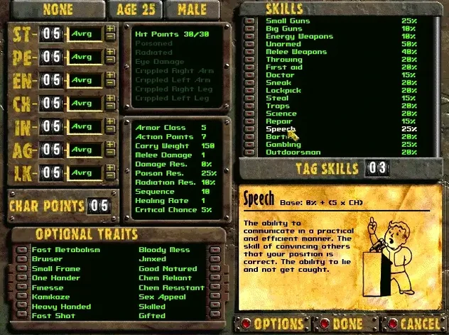 Fallout 2 1.02.GOG.v1.77792 — view 6 Fallout 2 interface, view 6