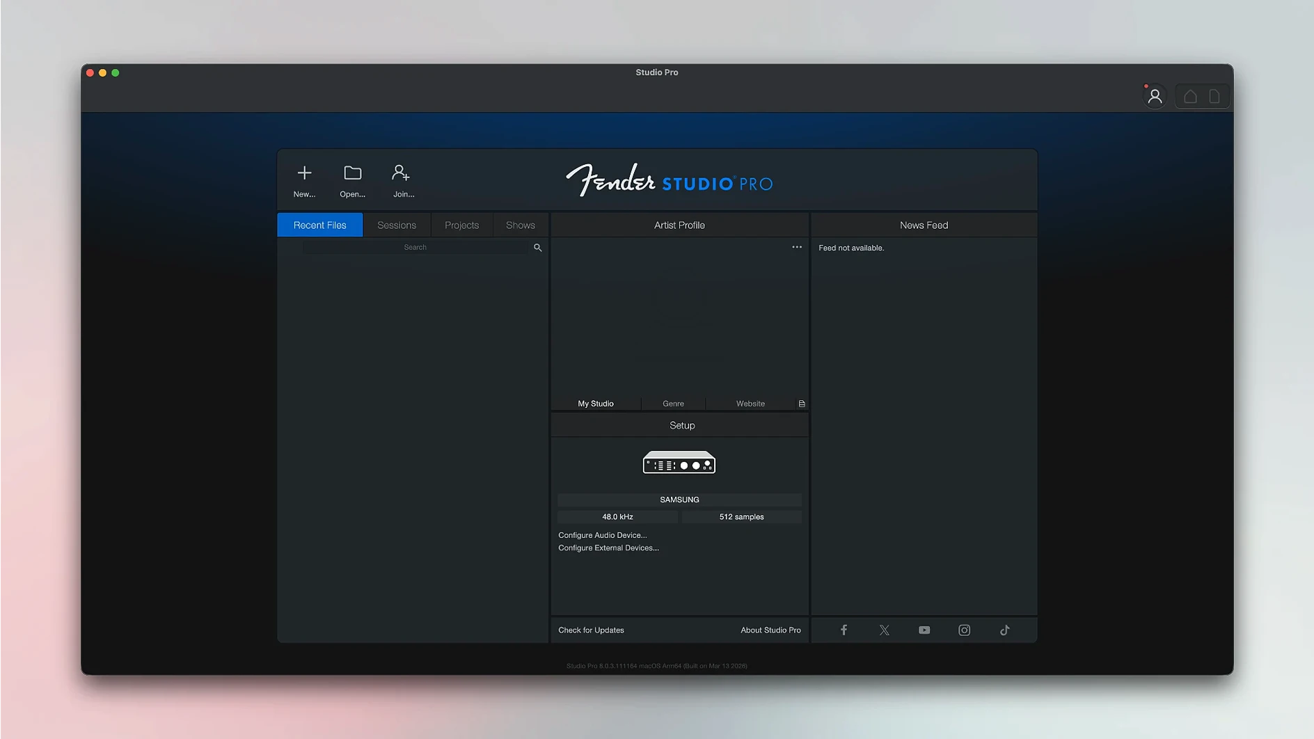 Fender Studio Pro gallery image 1 fender studio pro 8 torrent in macOS