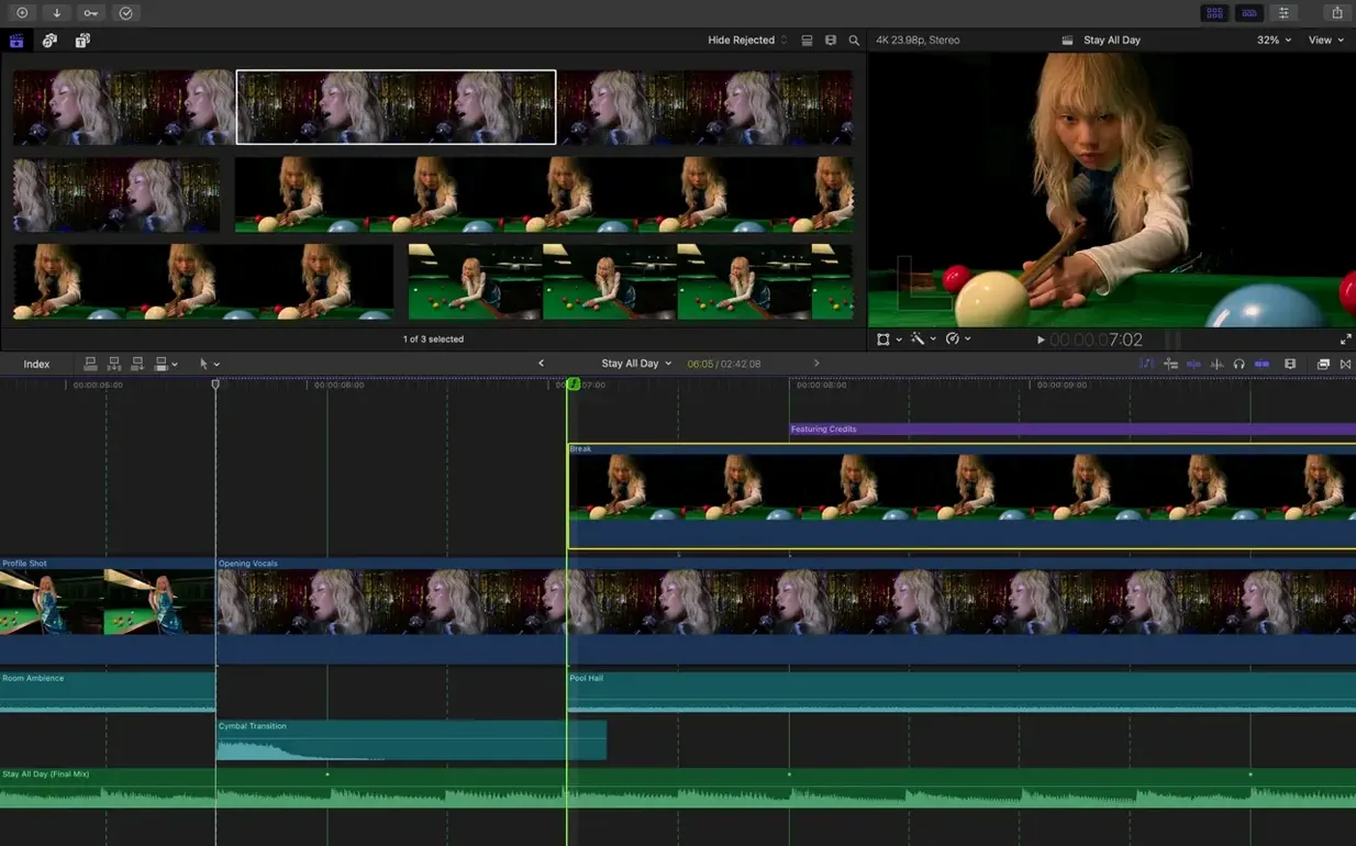 Final Cut Pro 12.3 CS — view 2 Final Cut Pro interface, view 2