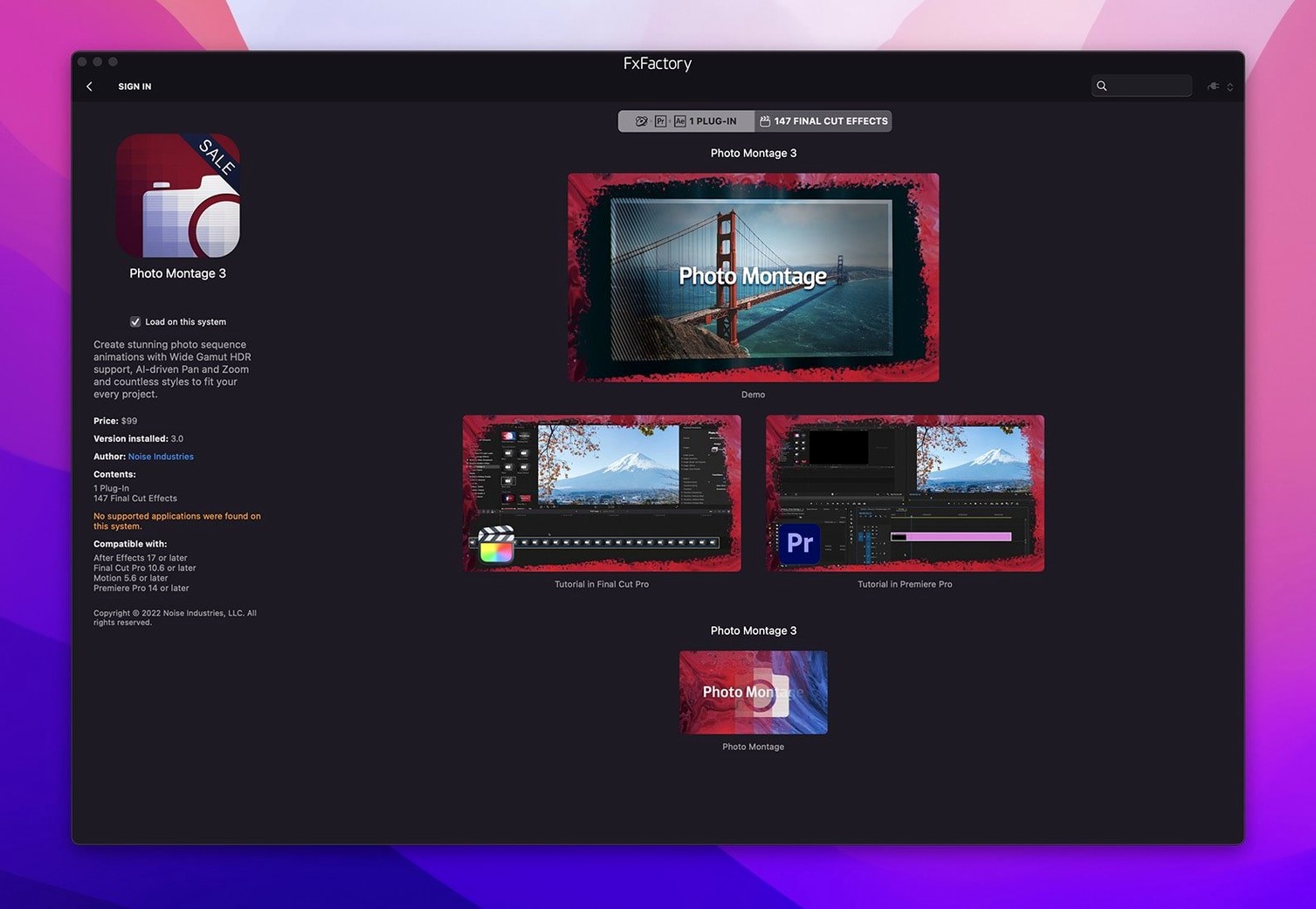 FxFactory Pro 9.0.5-8654 — view 3 FxFactory Pro interface, view 3