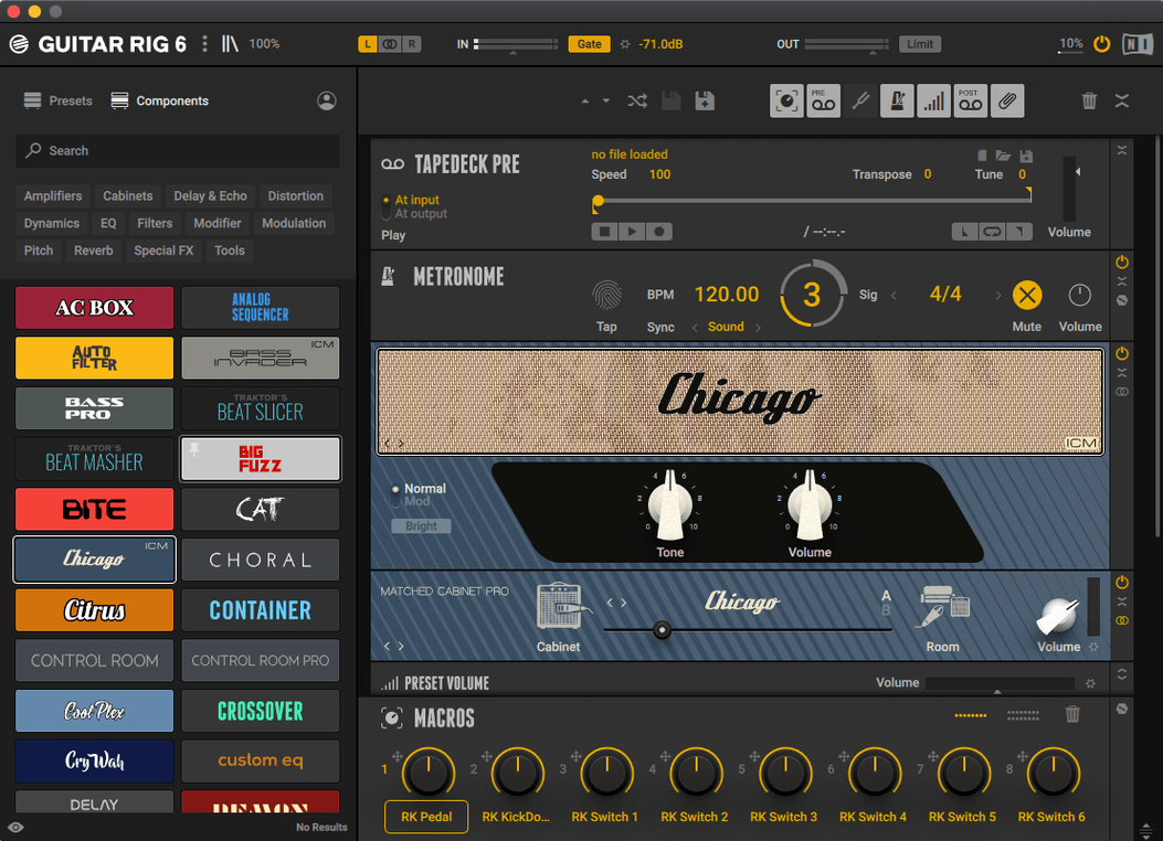 Guitar Rig 7.0.2 — view 1 guitar rig torrent: main window