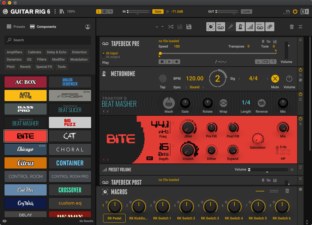 Guitar Rig 7.0.2 — view 2 Guitar Rig interface, view 2