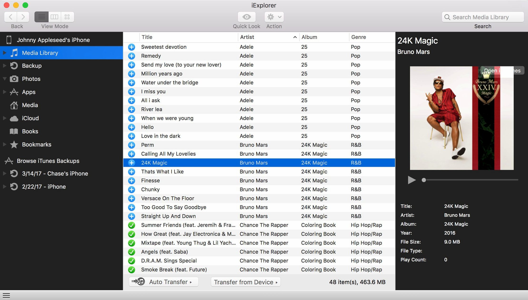iExplorer 4.6.0 — view 3 iExplorer interface, view 3