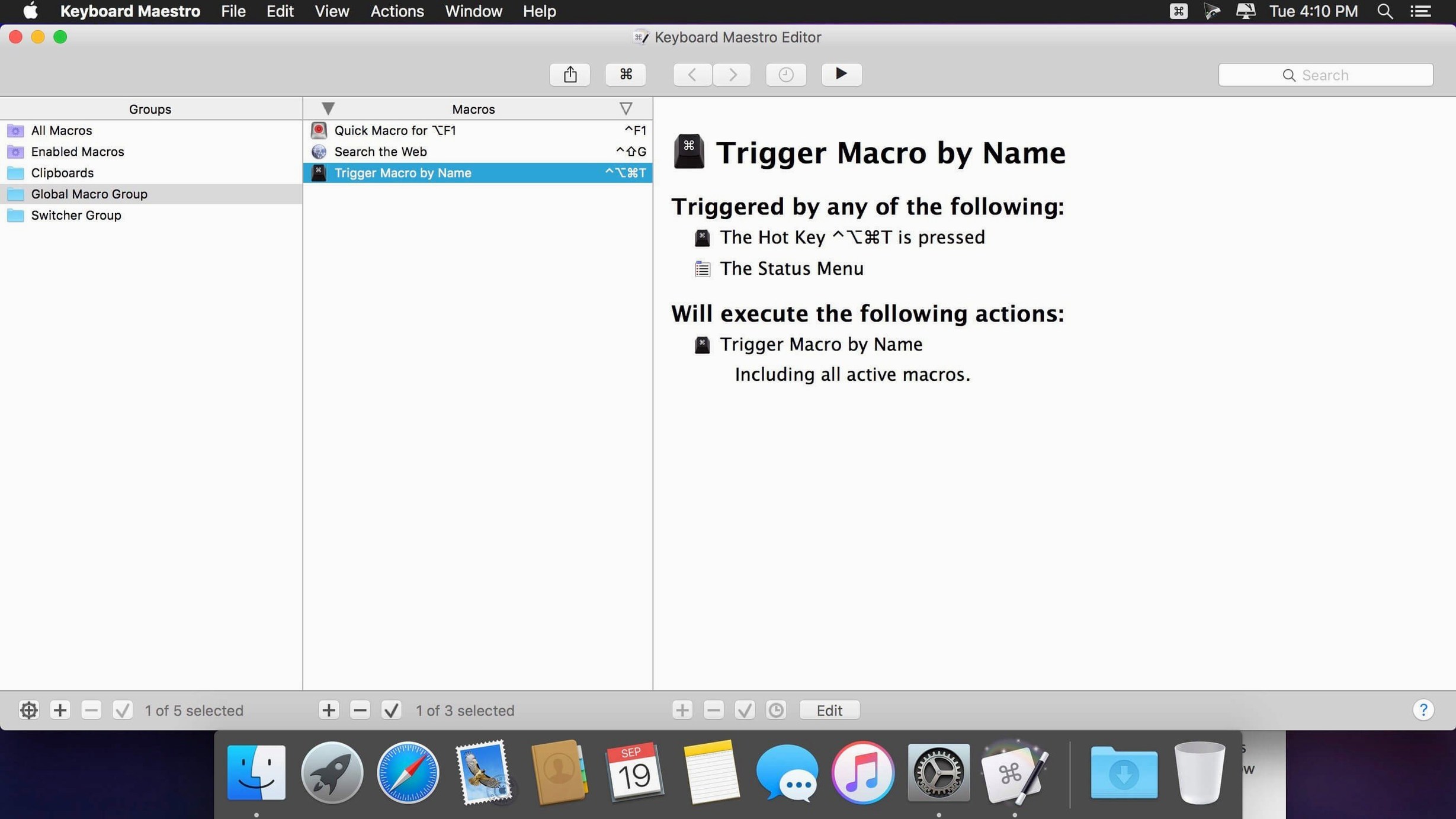 Keyboard Maestro gallery image 1 keyboard maestro torrent in macOS