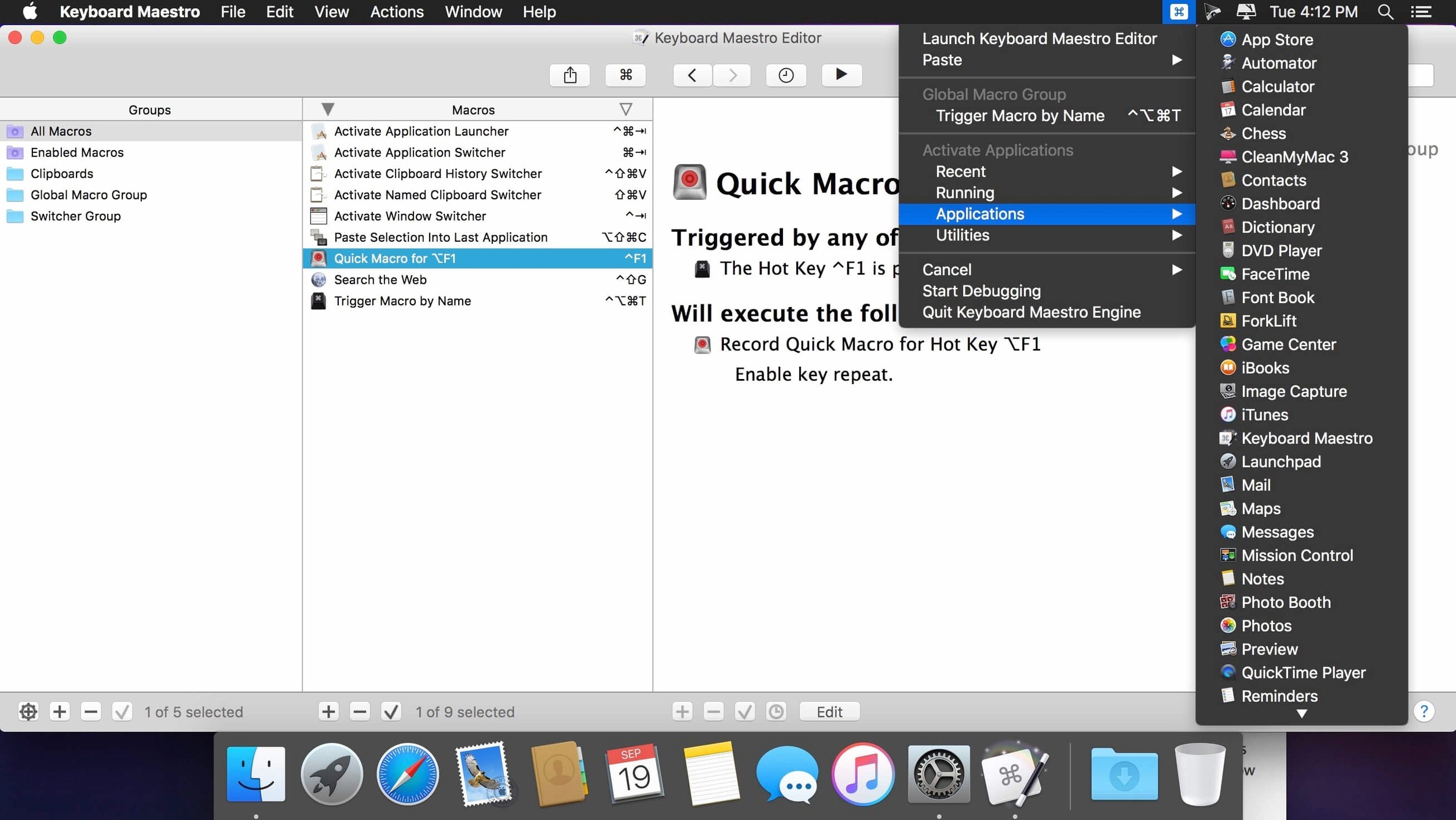 Keyboard Maestro gallery image 3 Keyboard Maestro view #3
