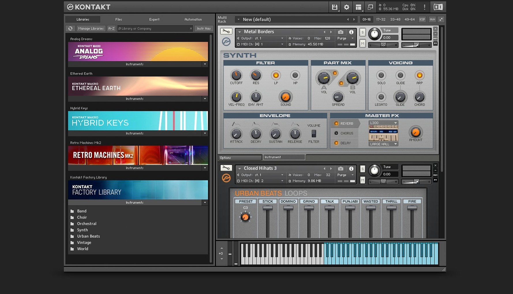 Kontakt 8.13.1 — view 4 Kontakt interface, view 4