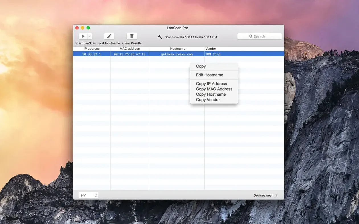 LanScan 8.2.17 — view 5 LanScan interface, view 5