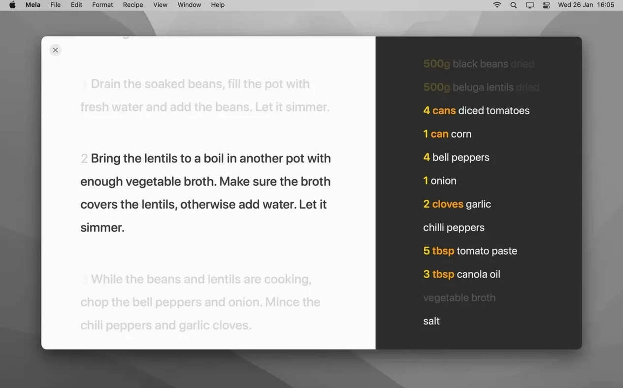 Mela 2.6.1 — view 2 Mela interface, view 2