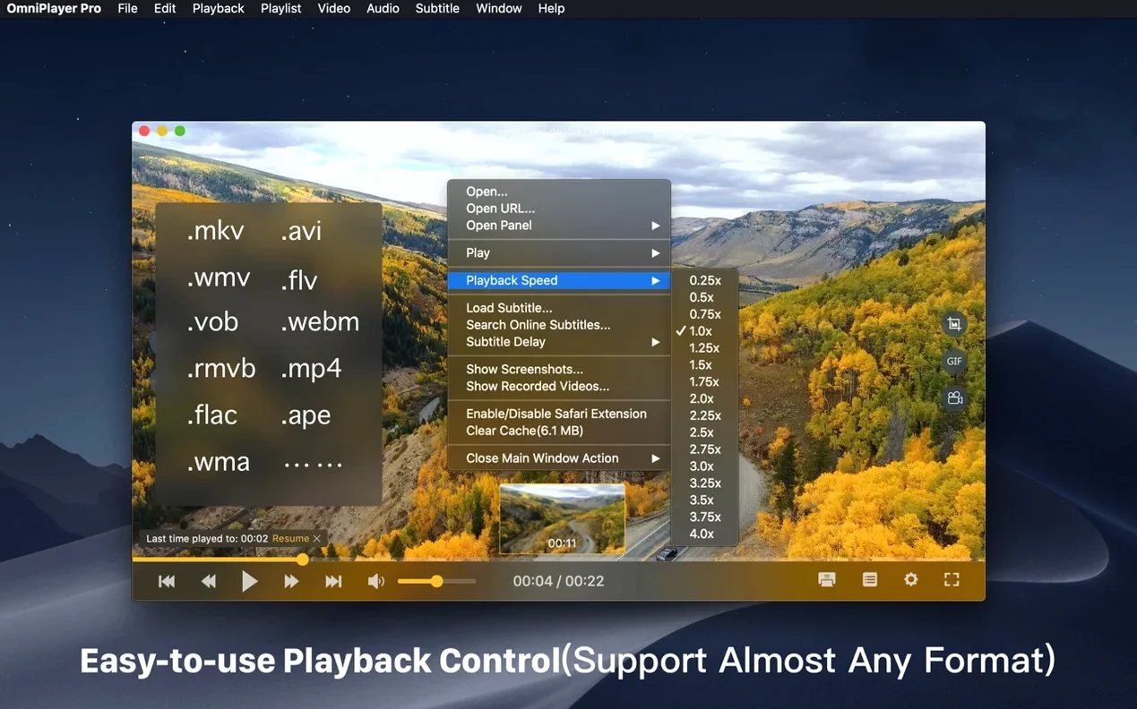 OmniPlayer: MKV Video Player Pro 2.1.22 — view 1 omniplayer mac: main window