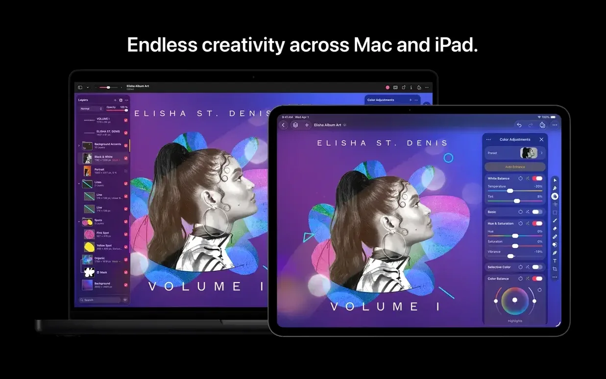 Pixelmator Pro 4.3 — view 2 Pixelmator Pro interface, view 2