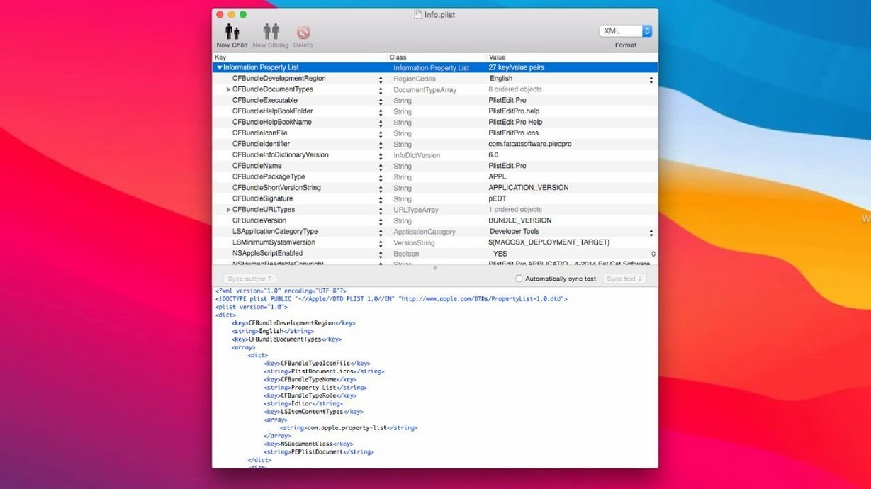 PlistEdit Pro 1.10.0 — view 1 plistedit pro in macOS