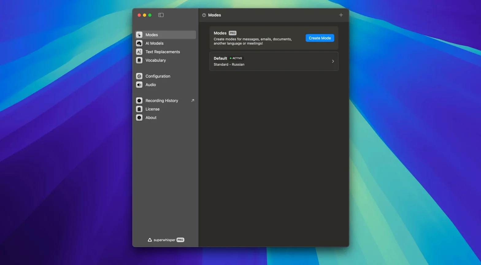 superwhisper gallery image 1 superwhisper mac torrent: main window