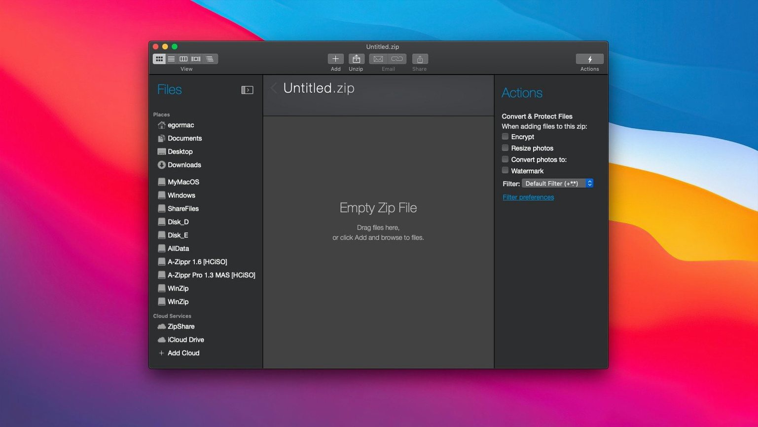 WinZip Mac Pro 12.0.7282 — view 1 winzip for mac in macOS