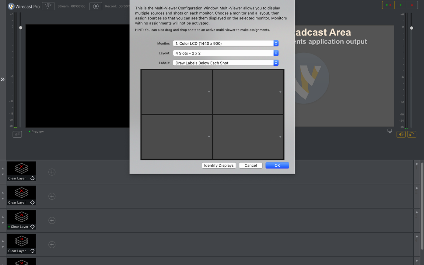 Wirecast Pro 16.5.4 — view 4 Wirecast Pro interface, view 4