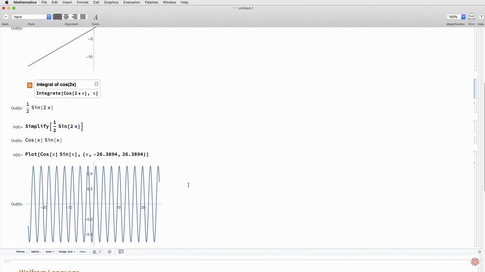 Wolfram Mathematica 14.3.0 — view 2 Wolfram Mathematica interface, view 2